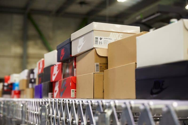 shoe boxes on shelf at data center