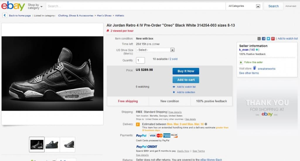 eBay prelist Oreo 4 top