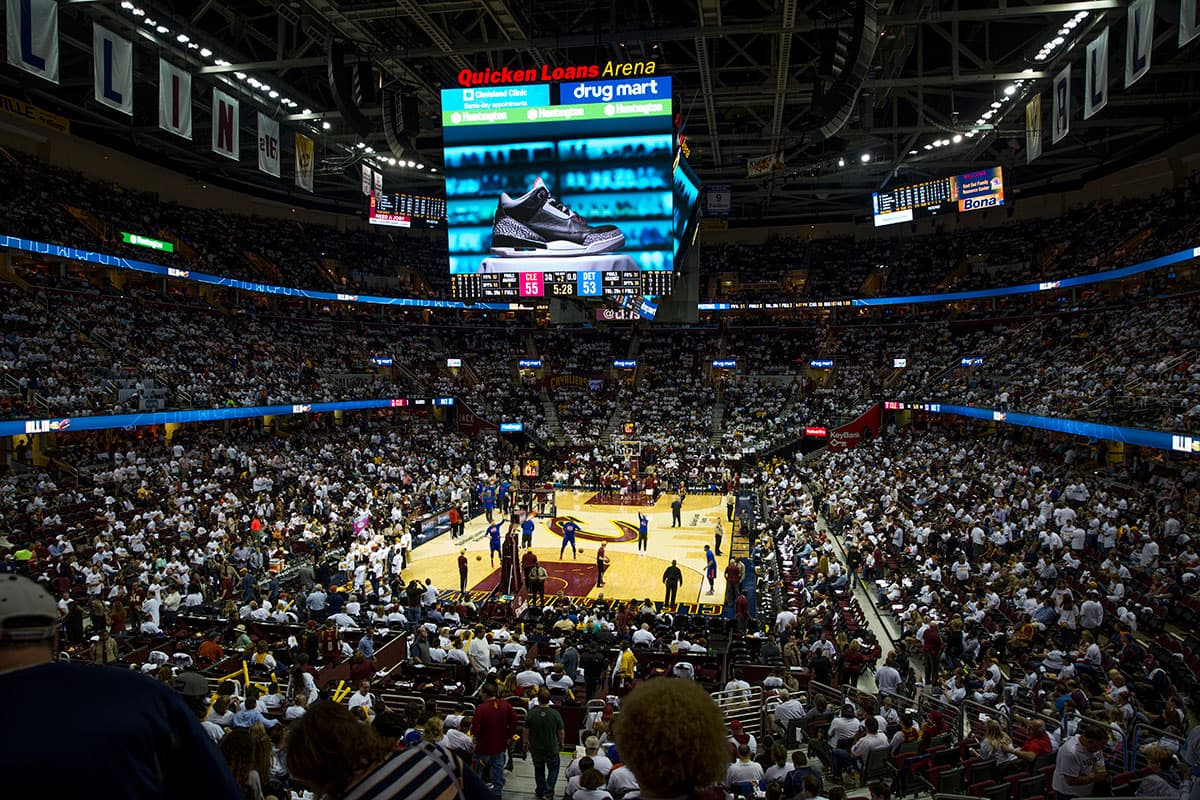 StockX Video on the Humongotron at Quicken Loans Arena During a Cleveland Cavs Playoff Game