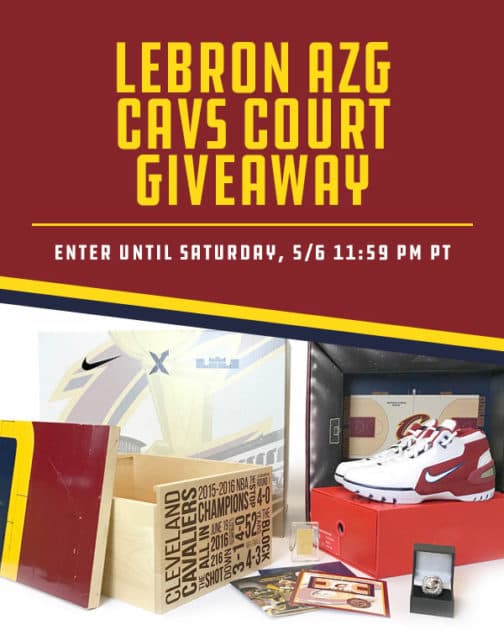 Your Second Chance at Our Historic LeBron Air Zoom Generation Cavs Court Collection for $1