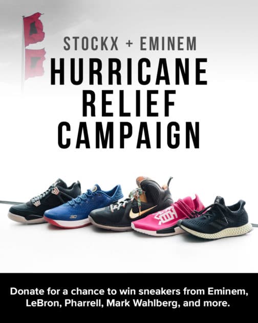 StockX, Eminem, & World’s Biggest Celebrities Giving Away Rare Sneakers to Raise Money for Hurricane Relief