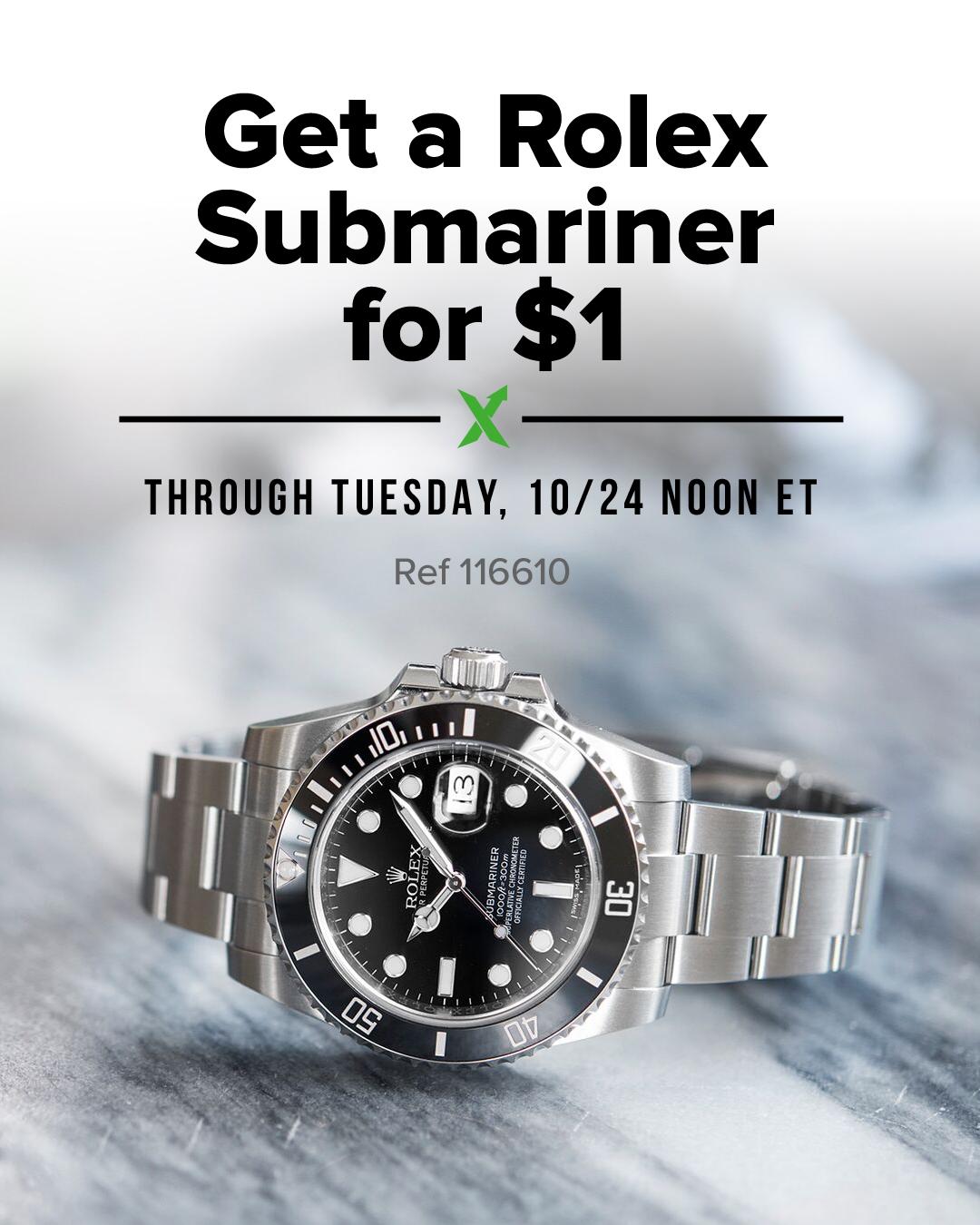 Get The Latest Rolex Submariner for Just $1 - StockX News