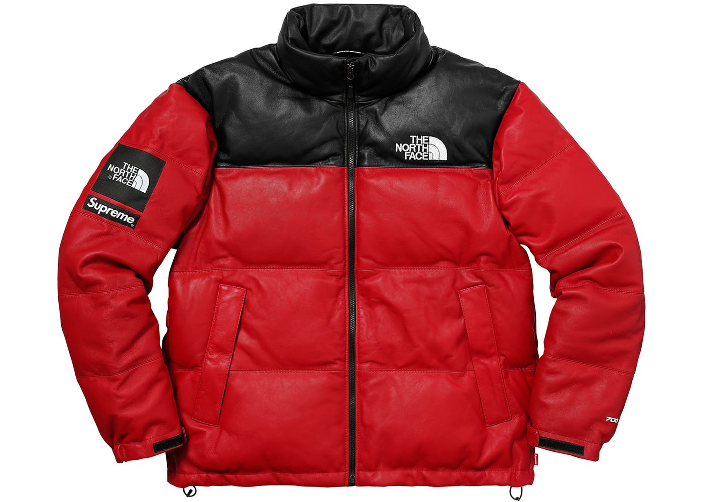 Red Supreme The North Face Leather Nuptse Jacket - StockX News