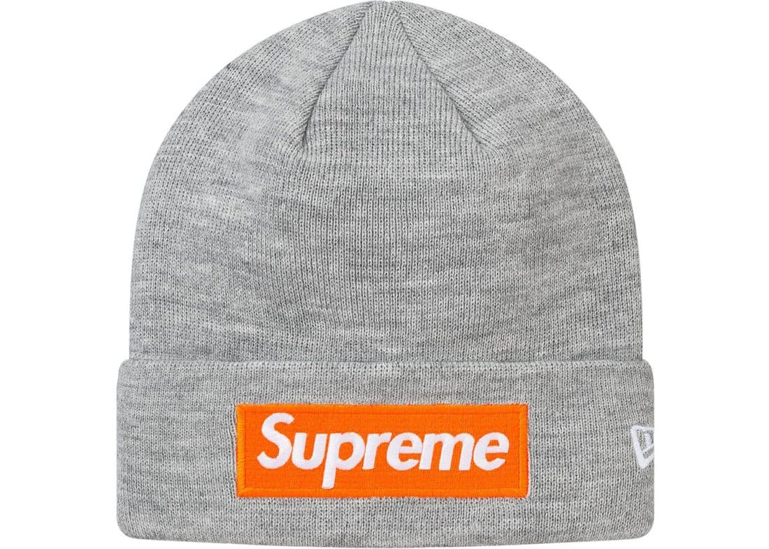 New Era x Supreme Box Logo Beanie (FW17) Heather Grey