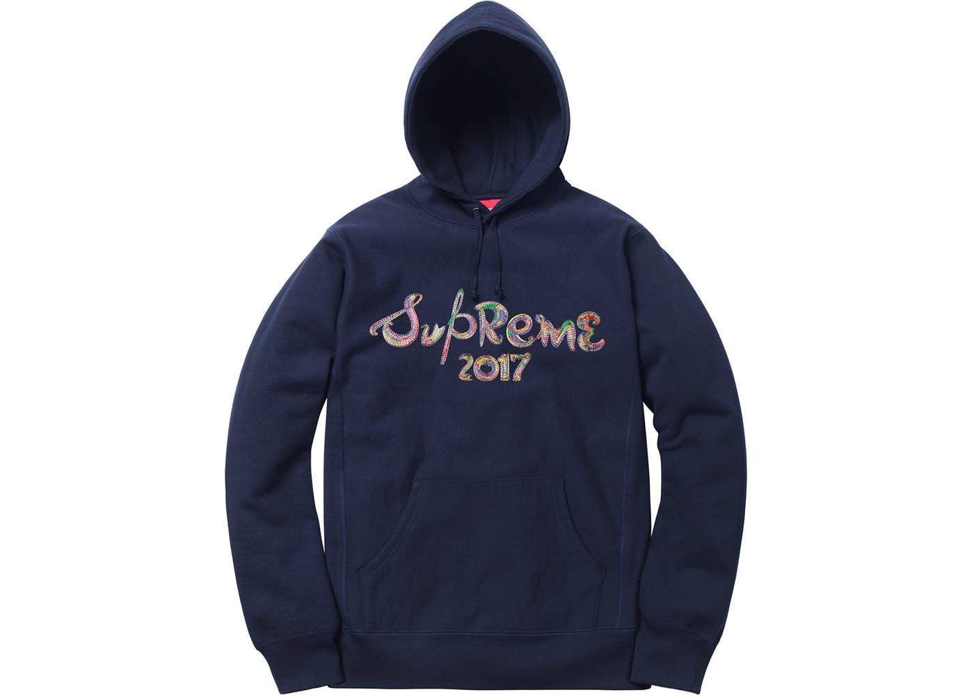 Supreme Box Logo Crewneck (Blue) Heavyweight crossgrain brushed-back fleece  with embroidered logo on chest.