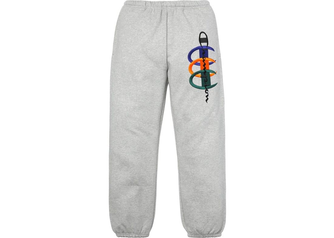 Supreme Champion Stacked C Sweatpant Heather Grey