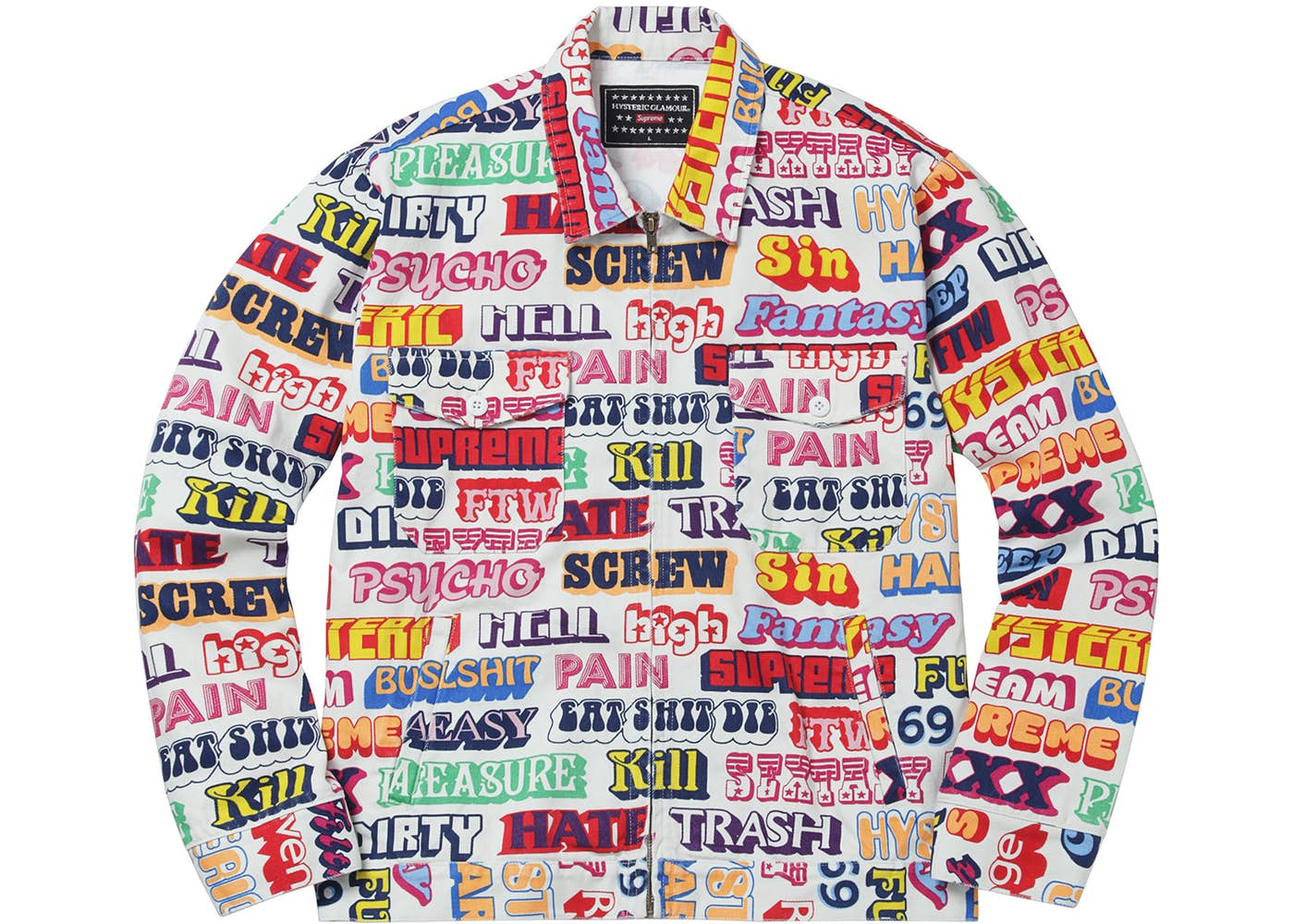 Supreme Hysteric Glamour Text Work Jacket White Fall/Winter 2017