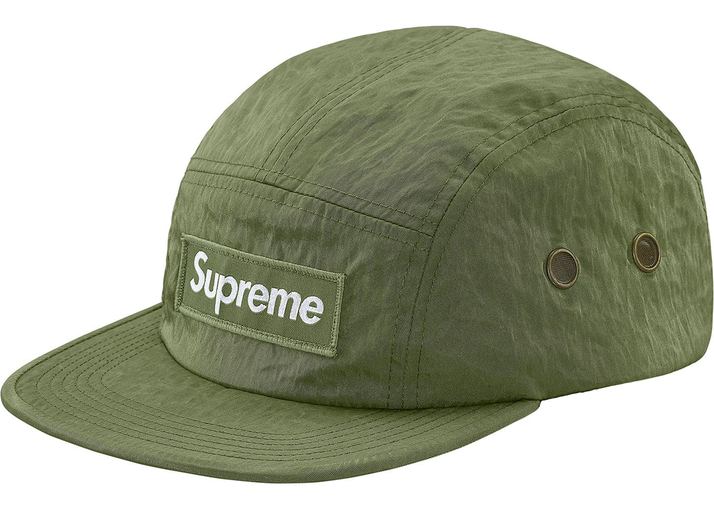 Supreme Camp Cap Washed Nylon Olive Fall/Winter 2017