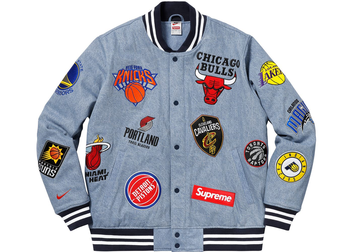 【M】 Supreme NIKE NBA WARM UP JACKET デニム