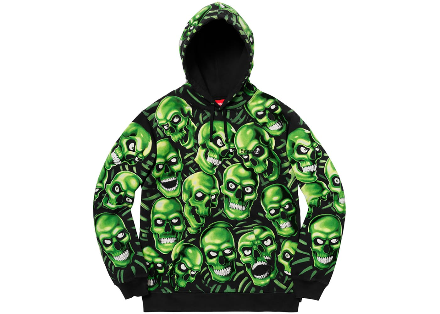 即日可L Supreme Skull Pile Hooded Sweatshirt パーカー