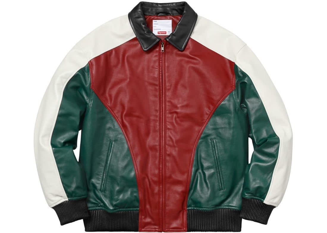 Supreme Studded Arc Logo Leather Jacket Red