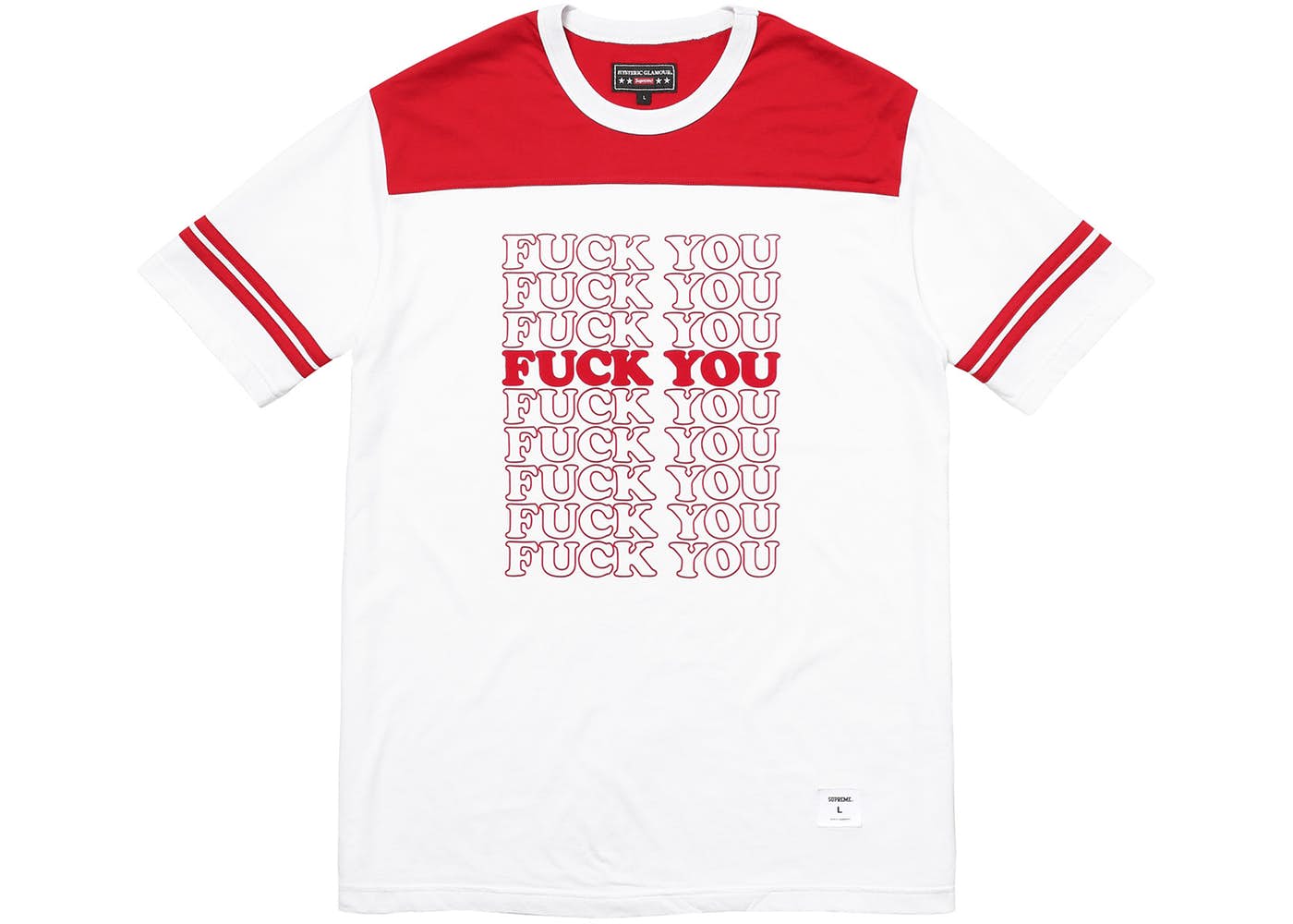 Supreme Hysteric Glamour Fuck You Football Tee White