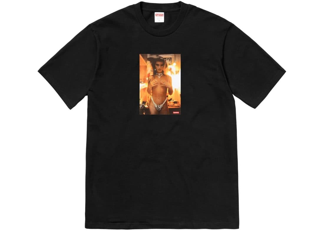 Supreme Nan Goldin Kim in Rhinestone Tee Black