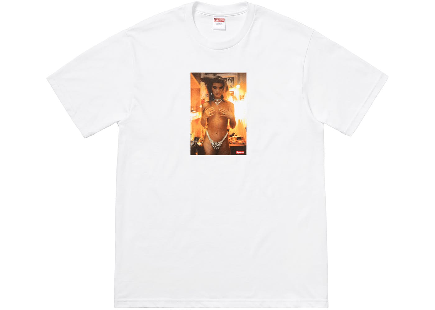 Supreme Nan Goldin Kim in Rhinestone Tee White