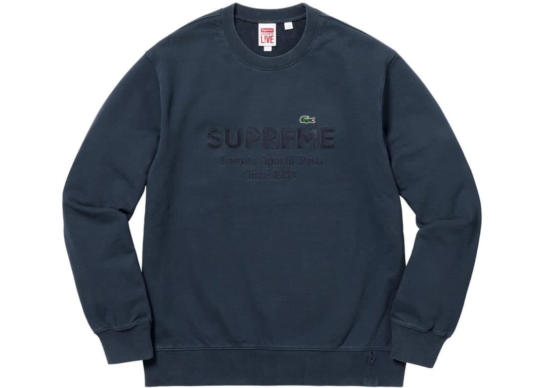 Supreme LACOSTE Crewneck Navy