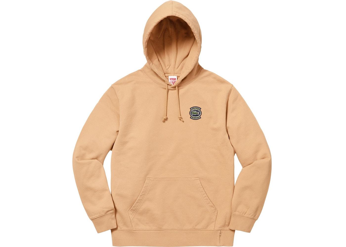 løfte op konvertering give Supreme LACOSTE Hooded Sweatshirt Light Brown Spring/Summer 2018