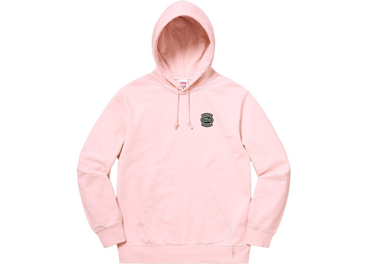 nyt år ryste Positiv Supreme LACOSTE Hooded Sweatshirt Pink Spring/Summer 2018