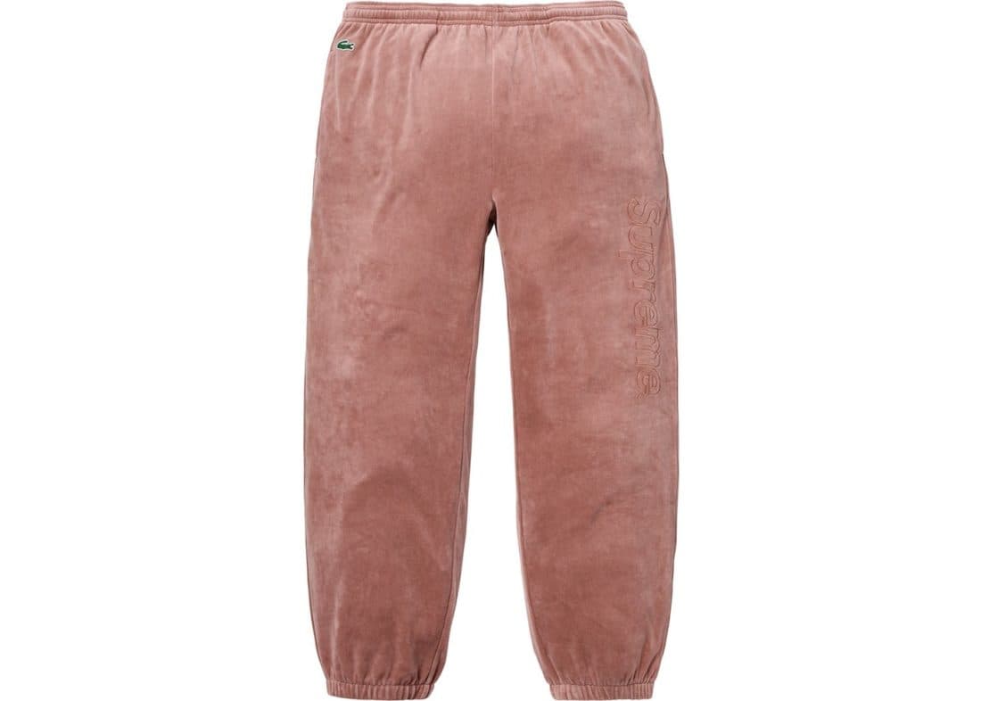 Supreme LACOSTE Velour Track Pant Light Maroon