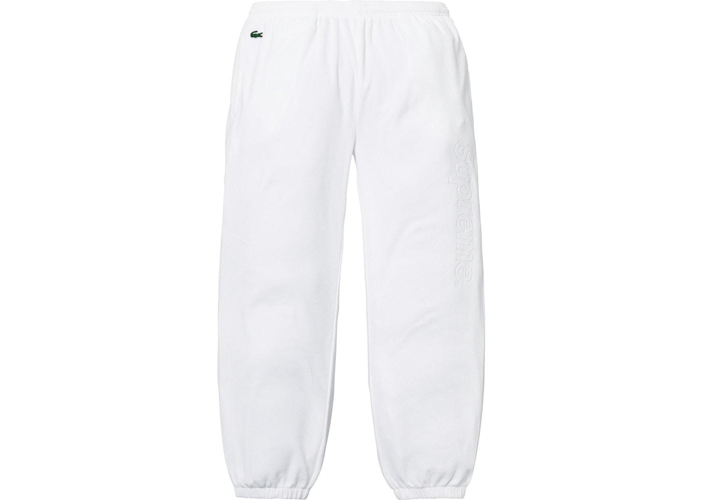 Supreme LACOSTE Velour Track Pant White