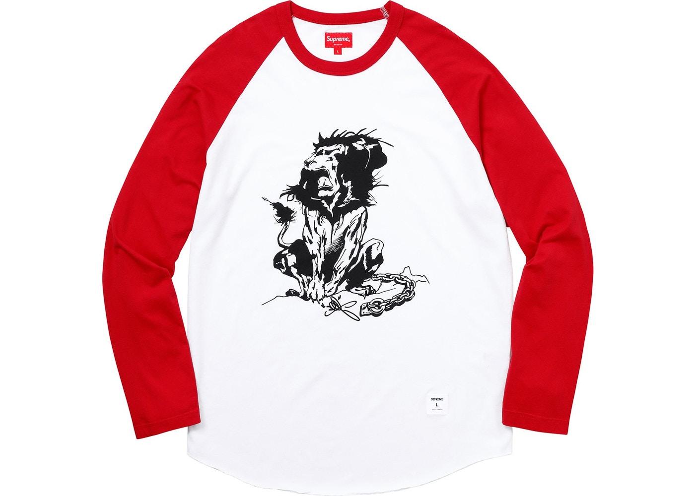 Supreme Lion Raglan Baseball Top Red