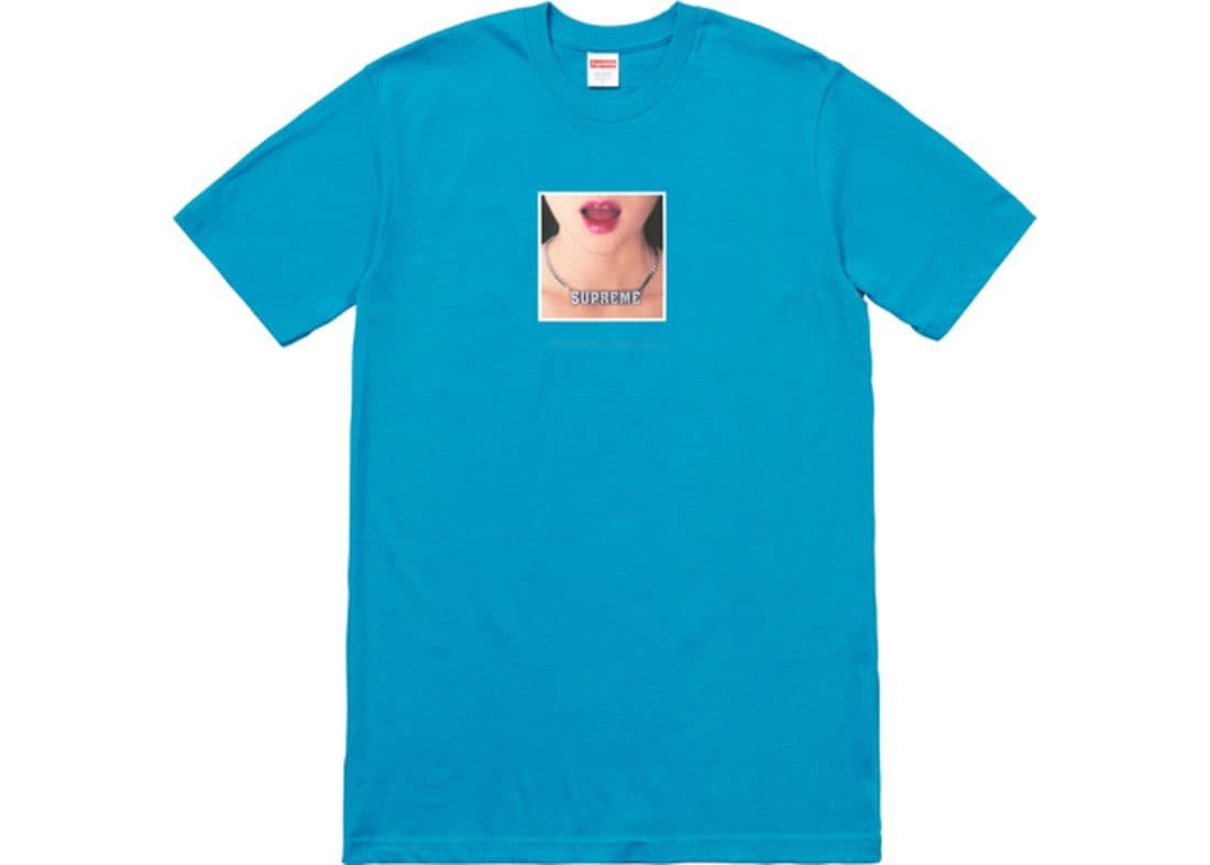 Supreme Necklace Tee Cyan Spring/Summer 2018