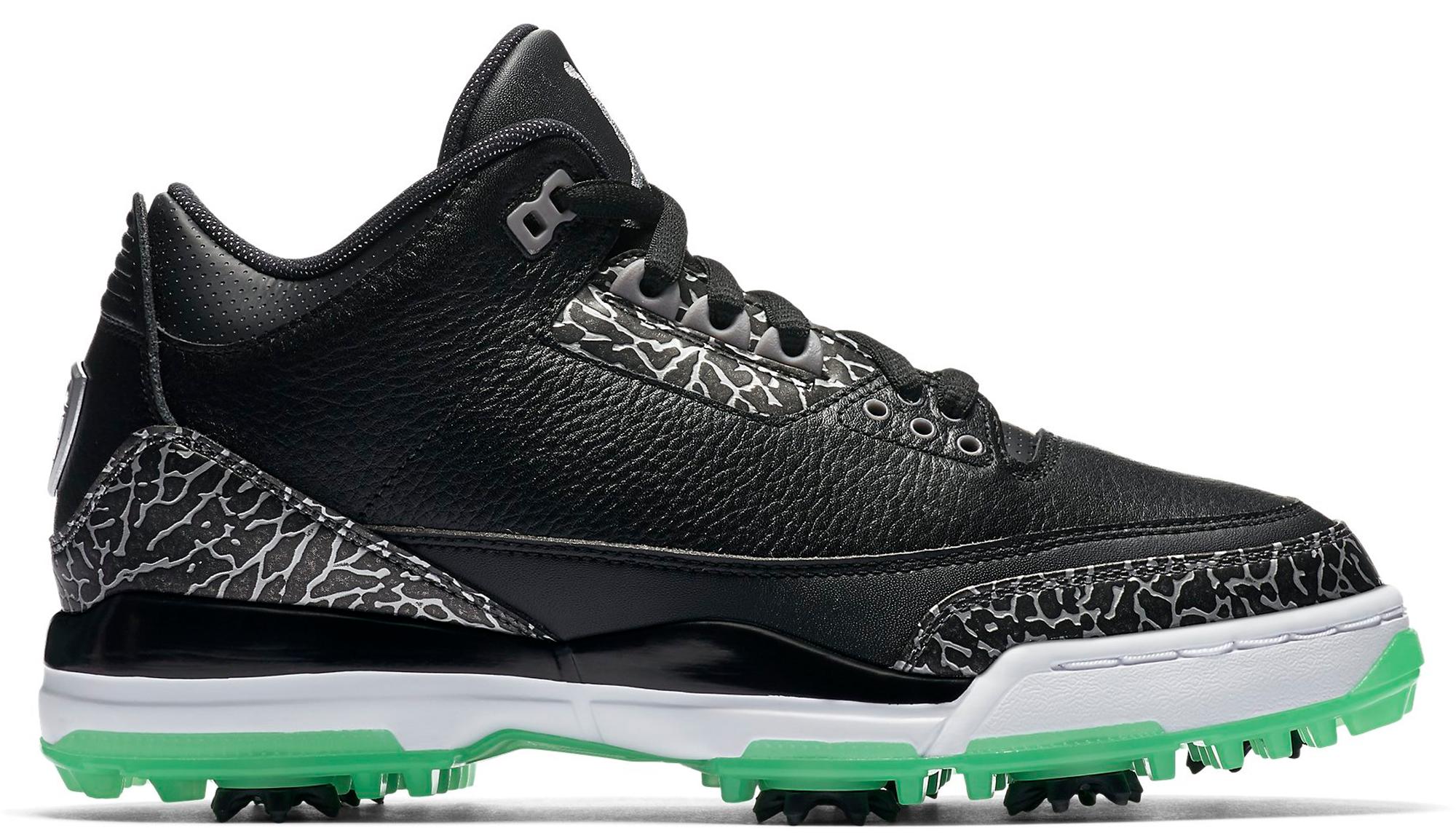 Air Jordan 3 Golf Black Green Glow