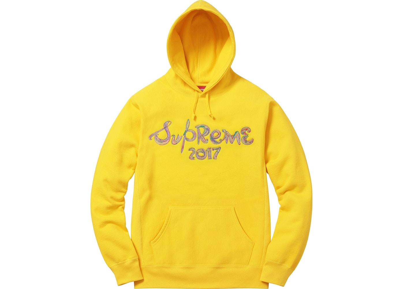 Supreme Brush Logo Hoodie Yellow