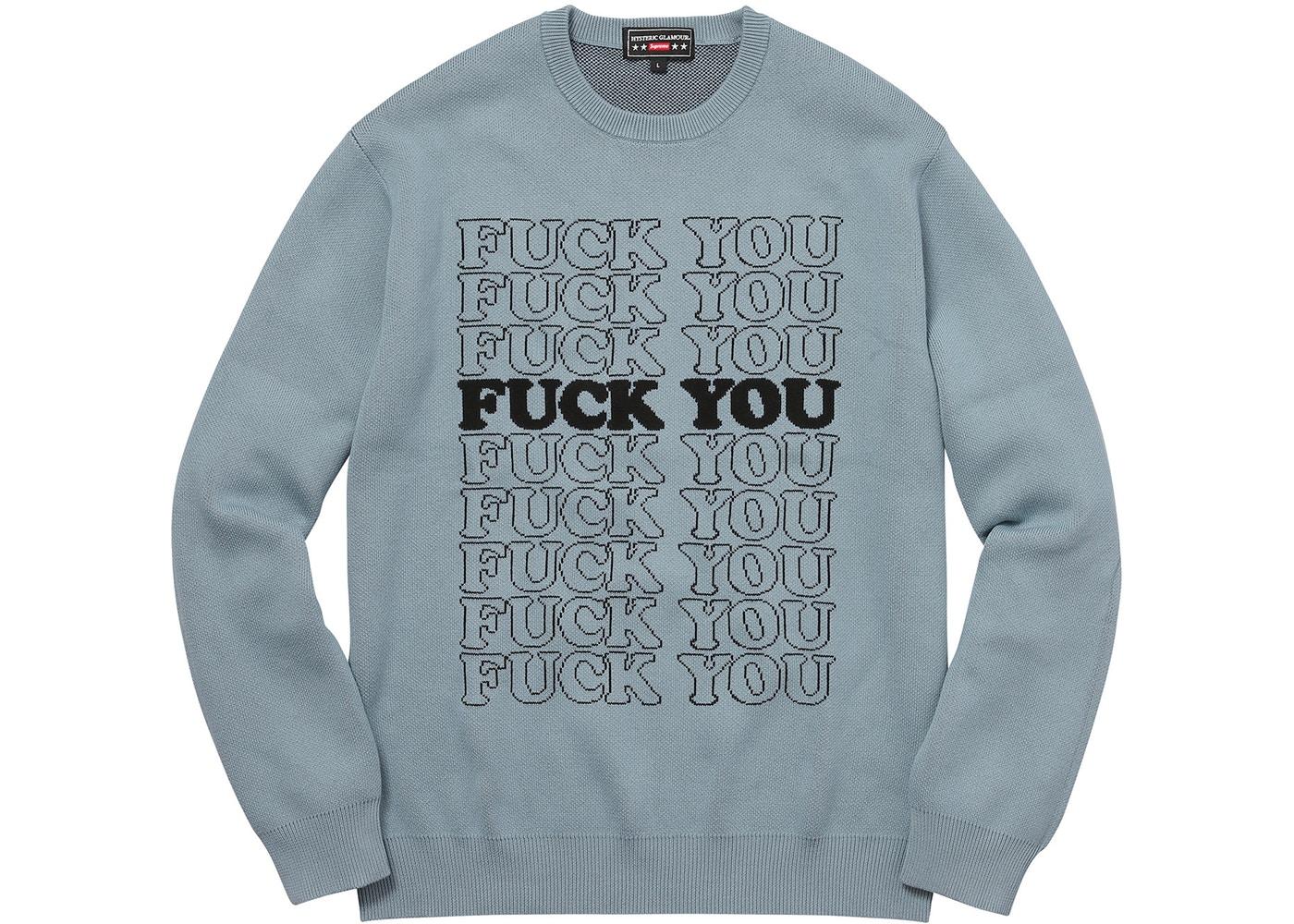 Supreme Hysteric Glamour Fuck You Sweater Light Blue