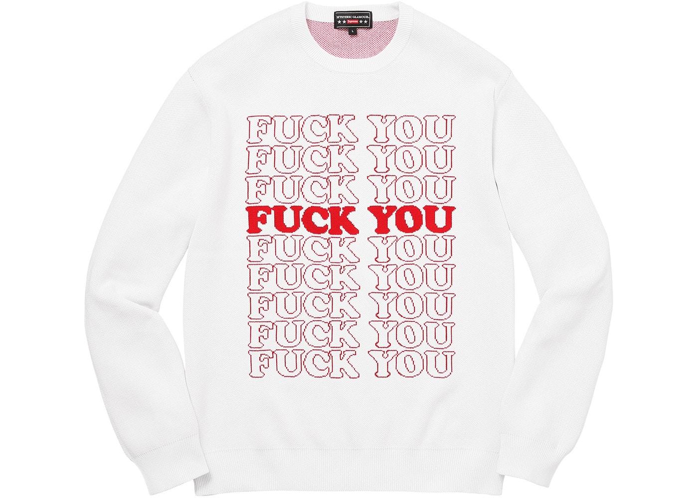 Supreme Hysteric Glamour Fuck You Sweater White Spring/Summer 2018