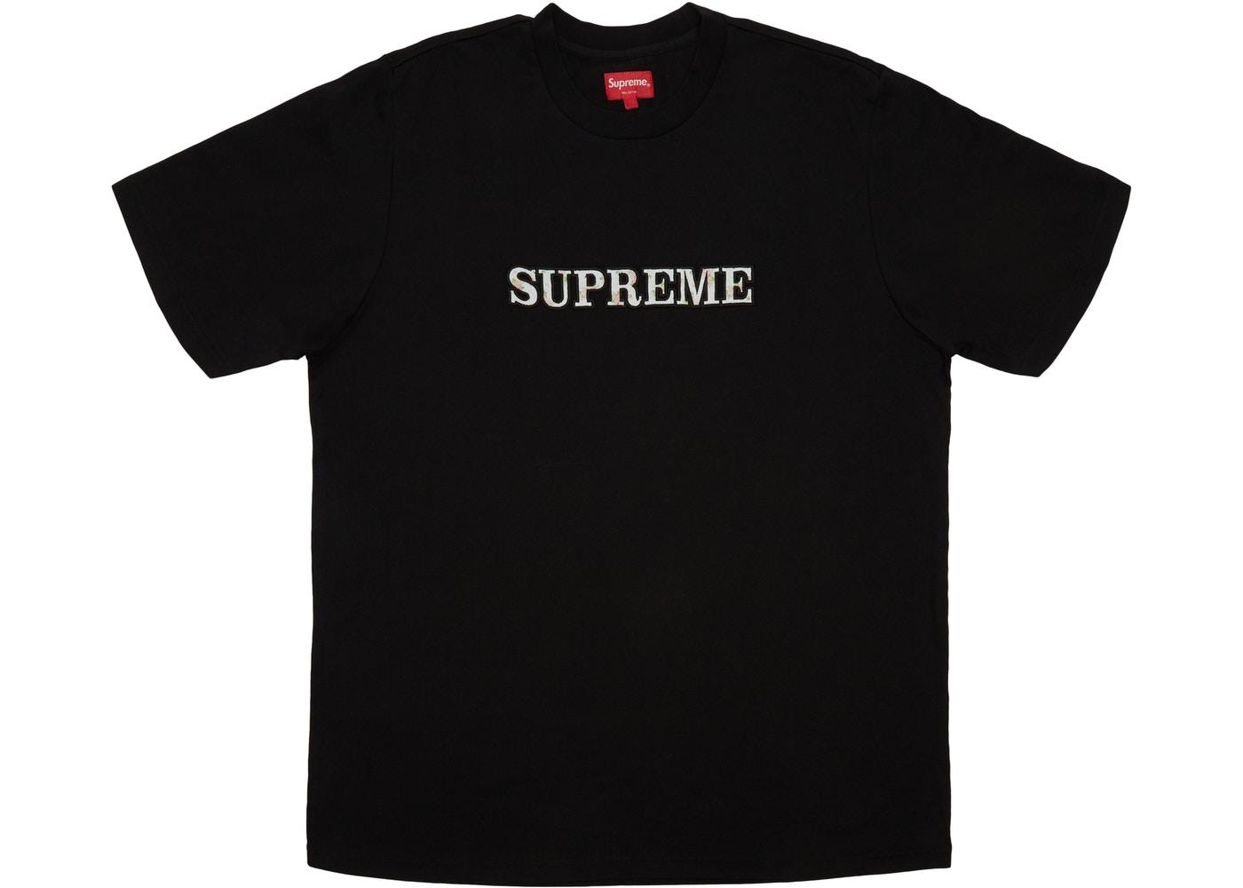 Supreme Floral Logo Tee Black