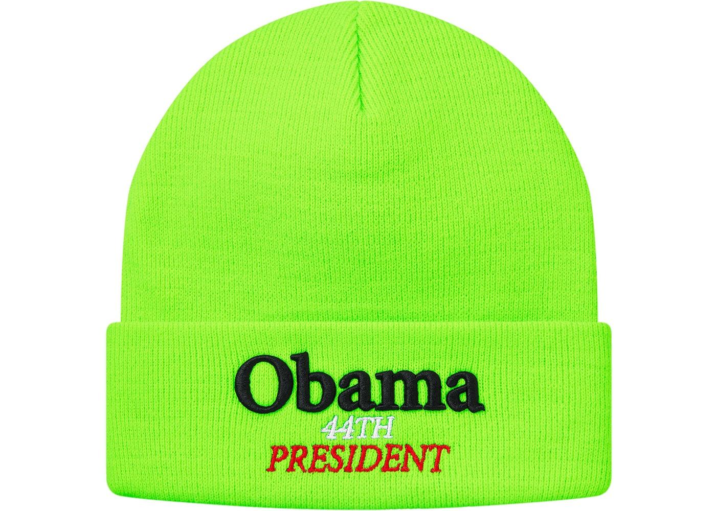 Supreme Obama Beanie Fluorescent Green