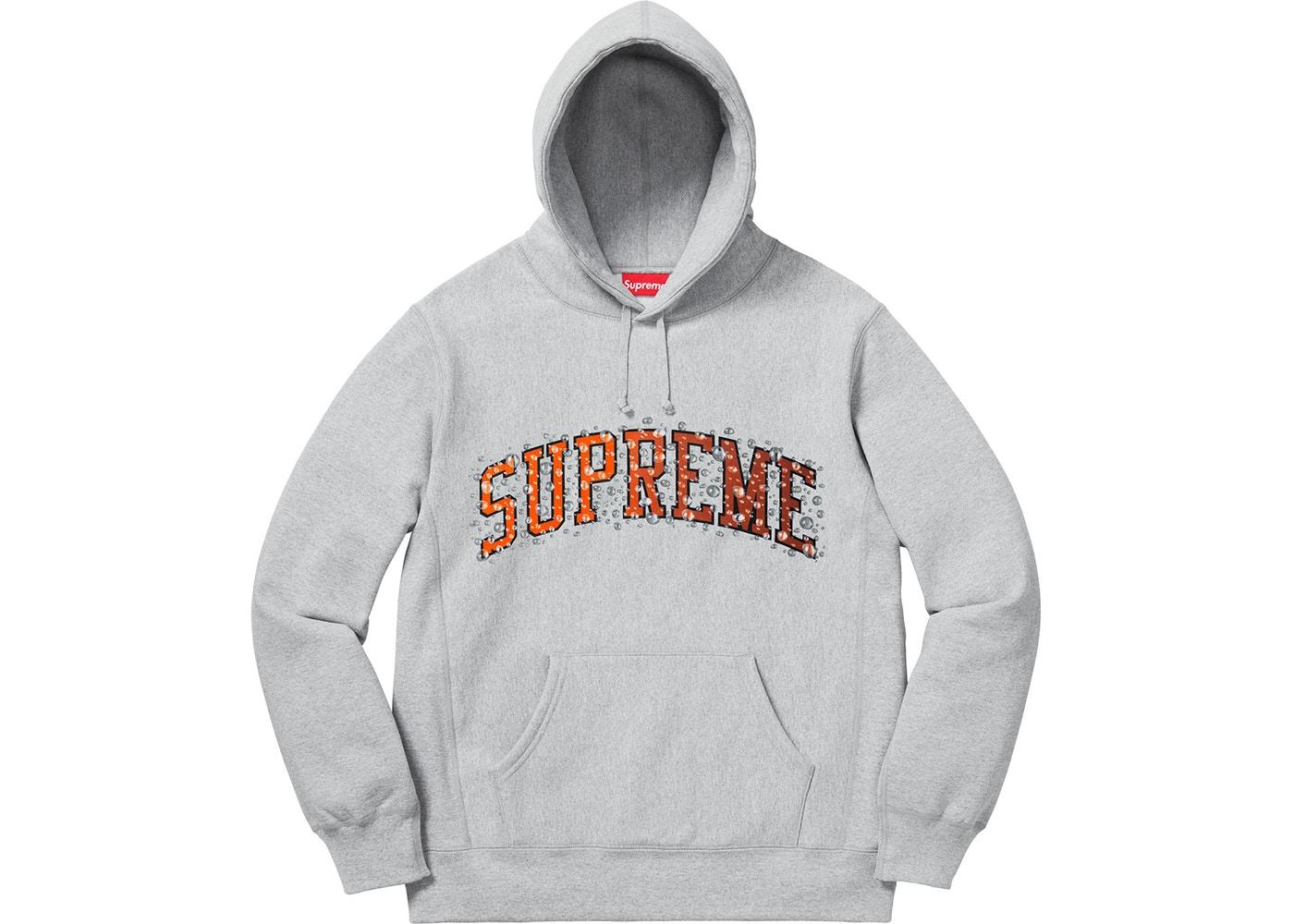 Supreme Water Arc Hooded Sweatshirt Heather Grey