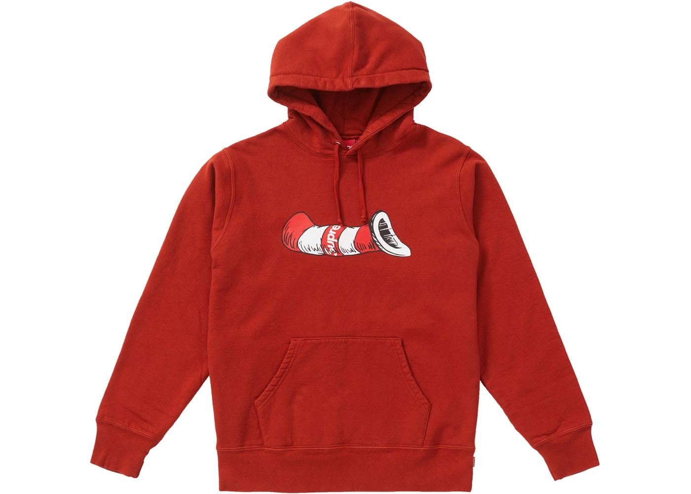 Supreme Cat in the Hat Hoodie Rust Red