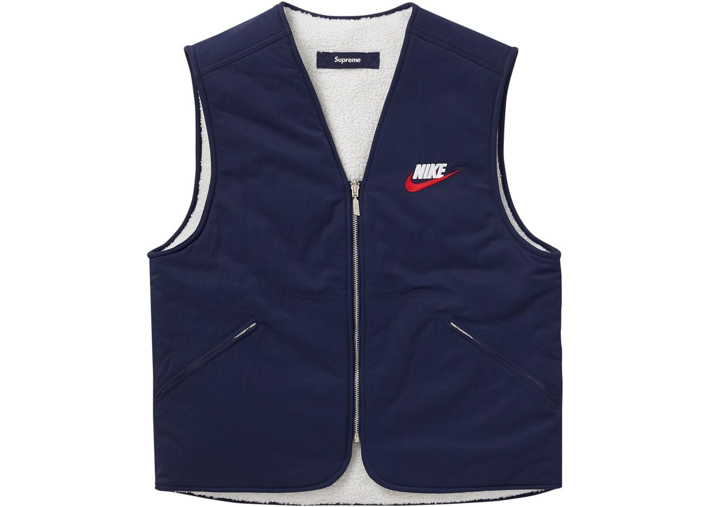 Supreme Nike Reversible Nylon Sherpa Vest Navy