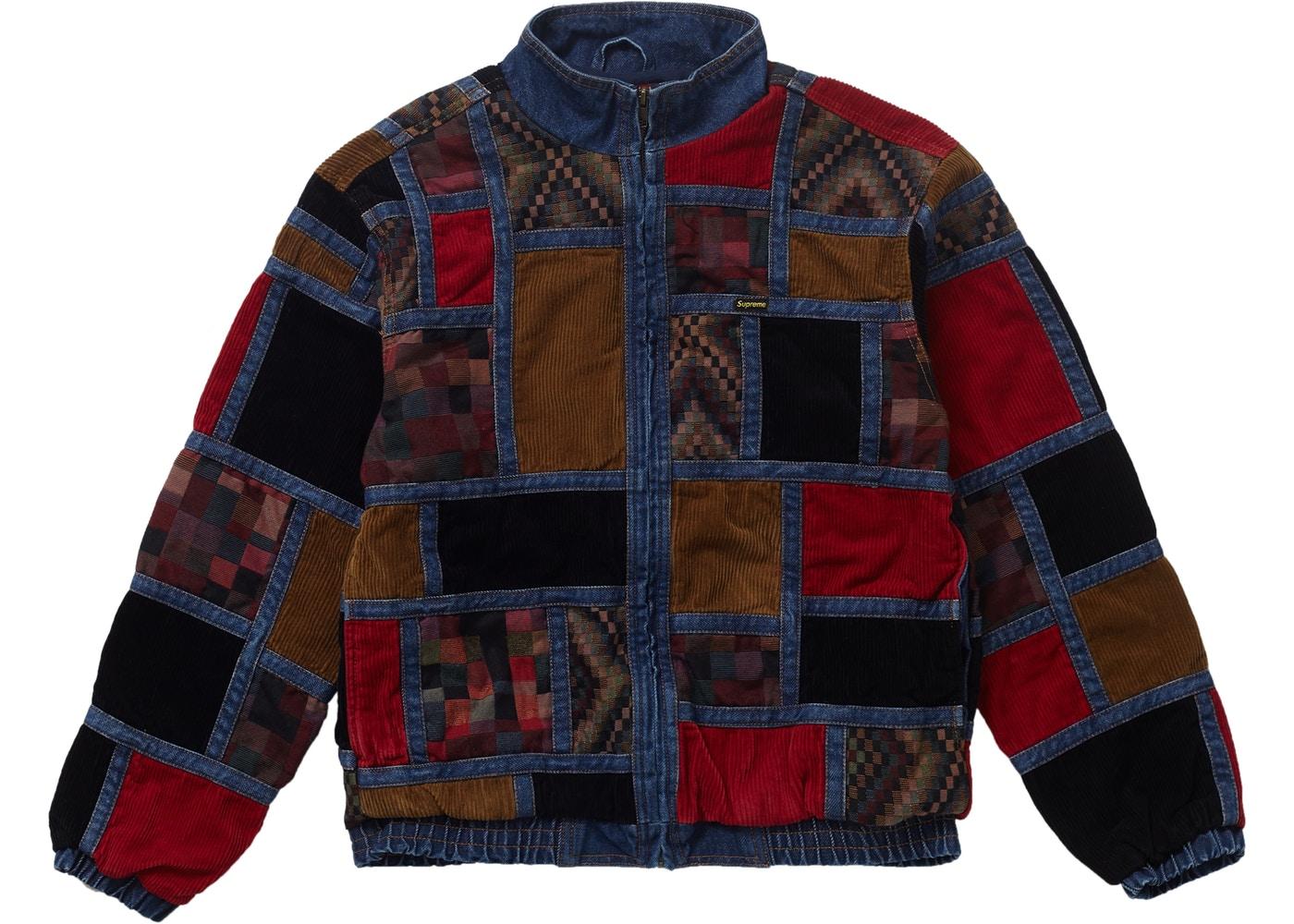 Supreme Corduroy Patchwork Denim Jacket Washed Blue