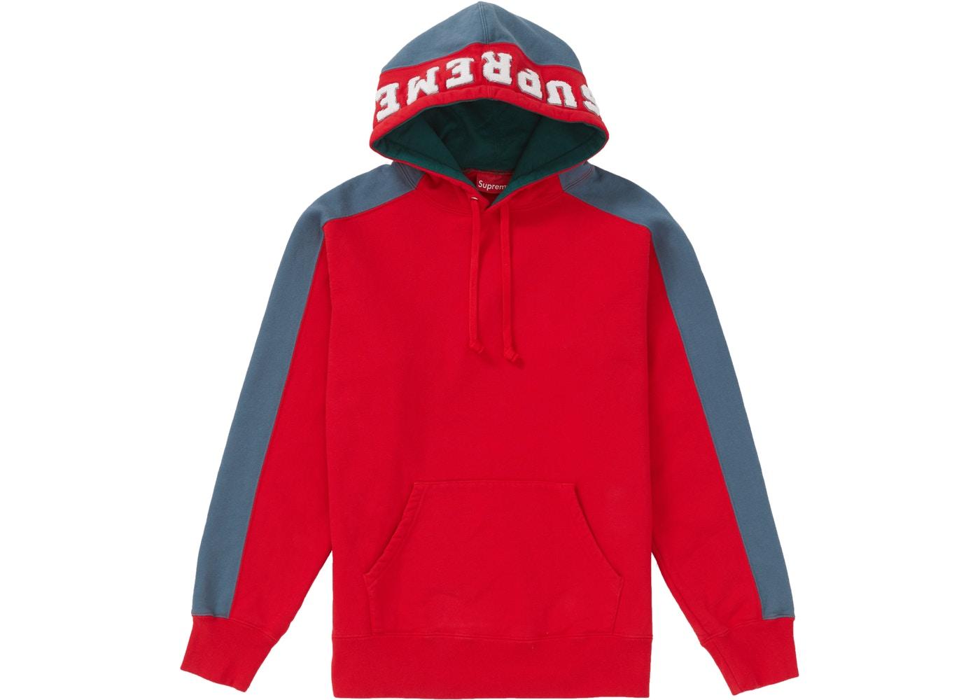 Supreme Paneled Hooded Sweatshirt Red Fall/Winter 2018