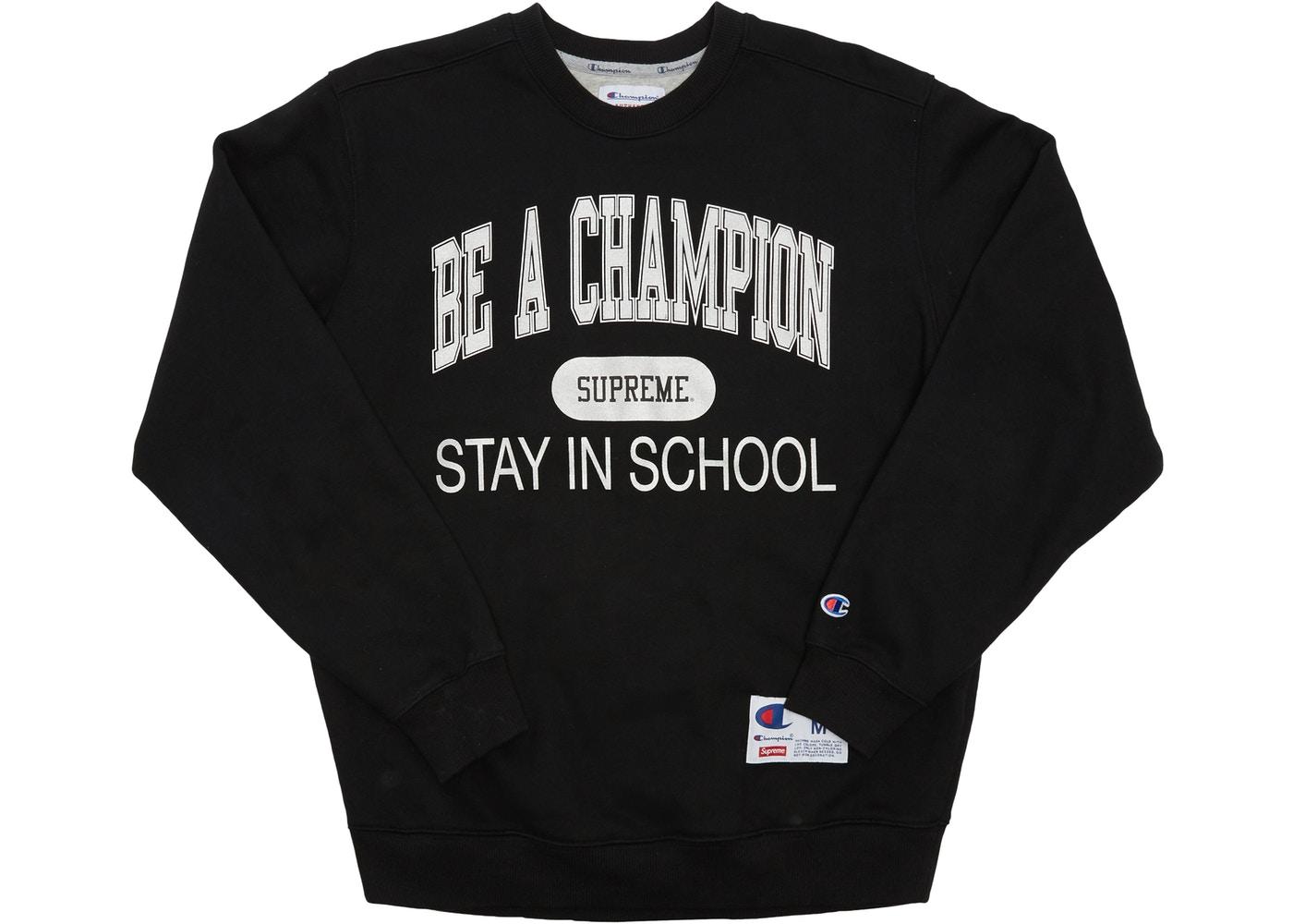 Supreme Champion Stay In School Crewneck Black