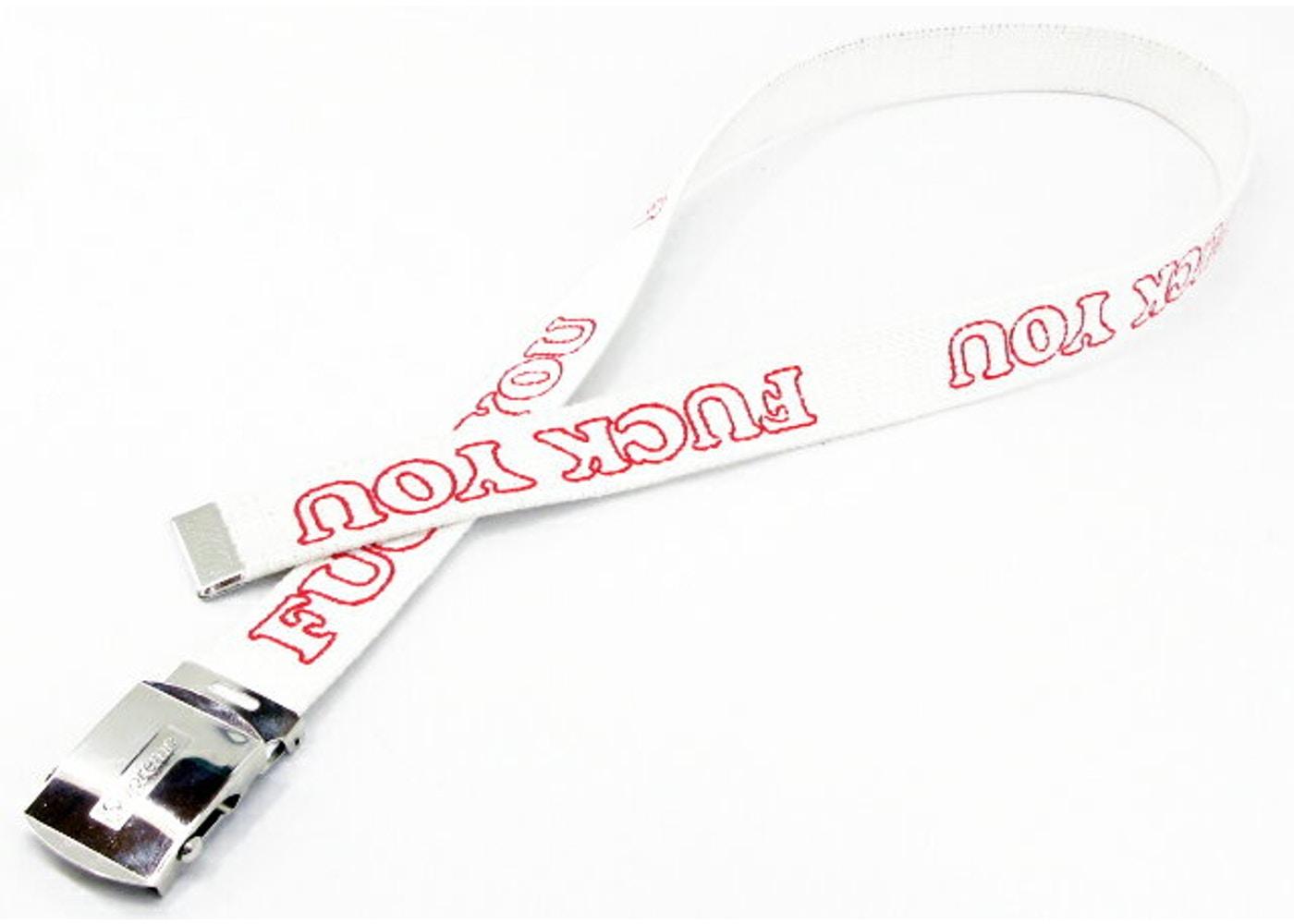 ★新品未使用★シュプリーム★ヒステリックグラマー★Fuck You Belt Supreme Hysteric Glamour Fuck You Belt White Fall/Winter 2017