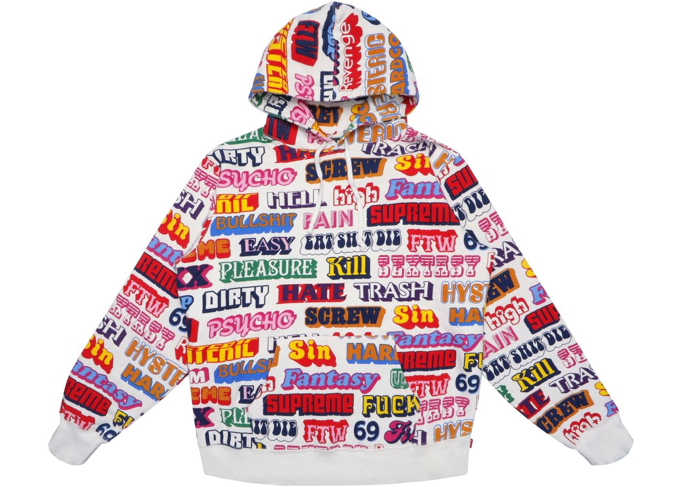 Supreme Hysteric Glamour Text Hoodie White Fall/Winter 2017