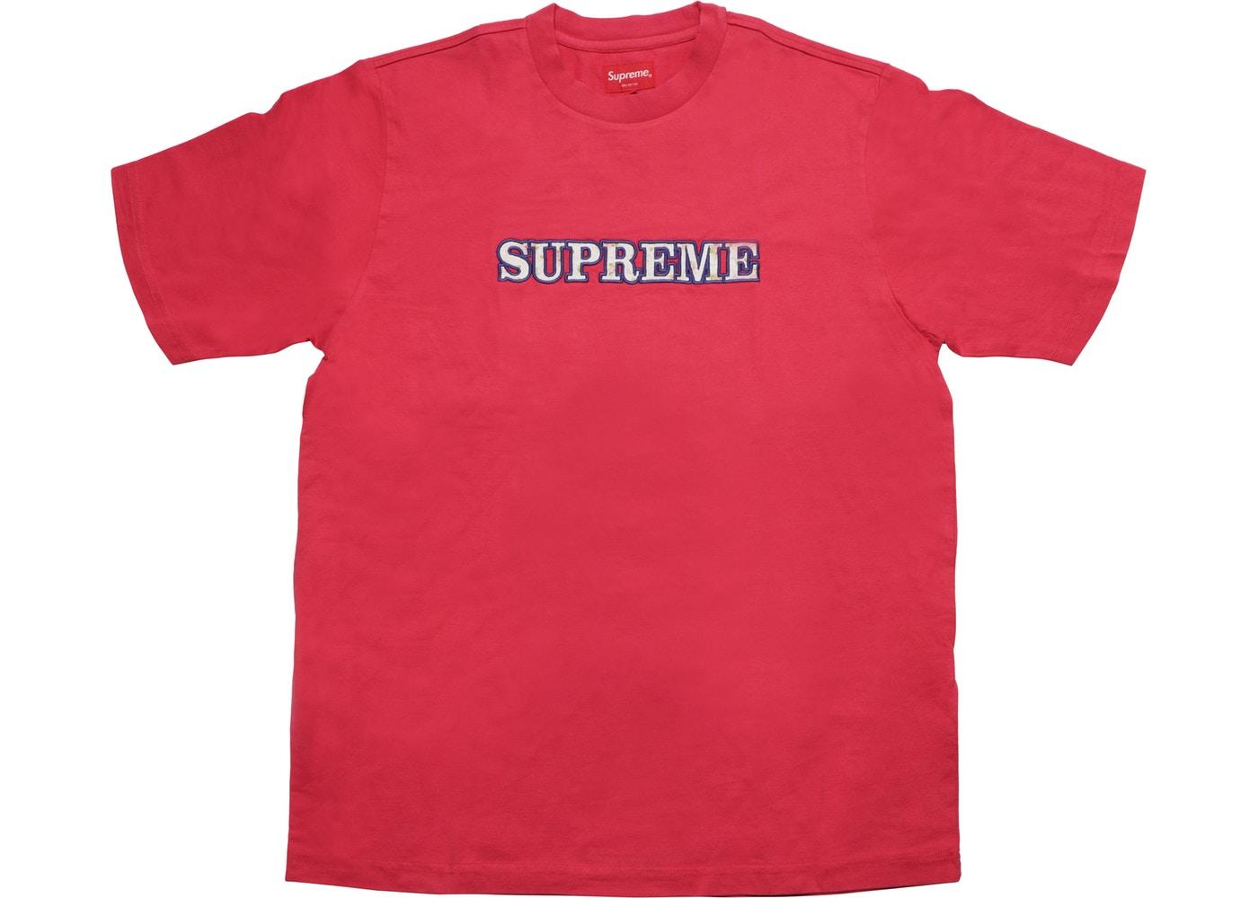 Supreme Floral Logo Tee Dusty Red