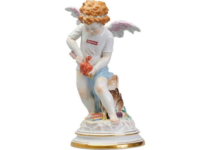 Supreme Meissen Hand-Painted Porcelain Cupid Figurine