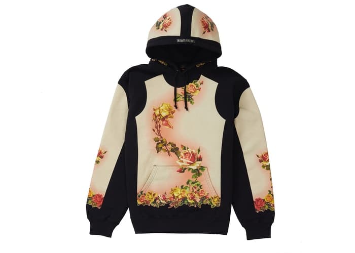 極美品19SS SUPREME x JPG Floral Print パーカー Supreme Jean Paul Gaultier Floral Print Hooded Sweatshirt Black