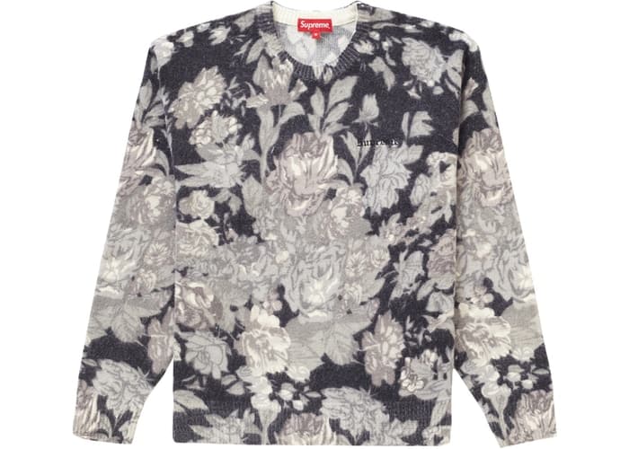 Printed floral store angora sweater