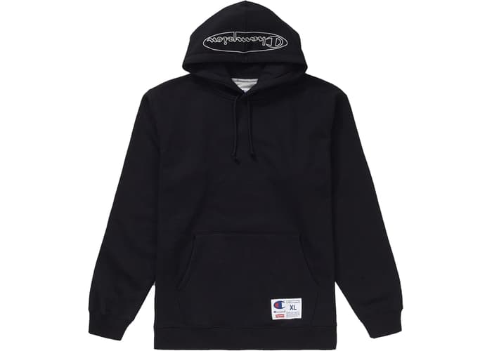 Supreme Champion Outline Hooded Sweatshirt Black - StockX News