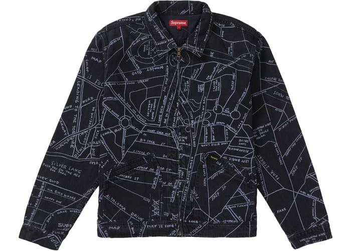 Supreme Gonz Map Work Jacket Washed Black Spring/Summer 2019