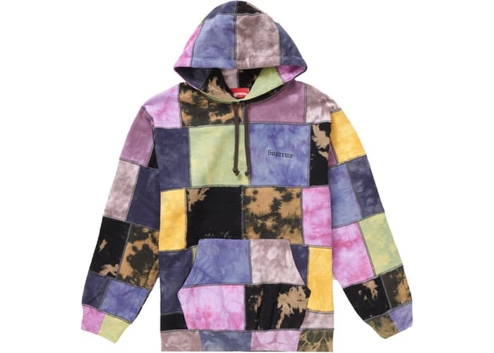 Supreme Patchwork Tie Dye Hooded Sweatshirt Tie Dye