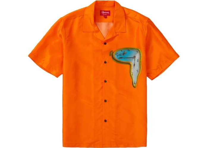 Supreme The Persistence of Memory Silk S/S Shirt Orange