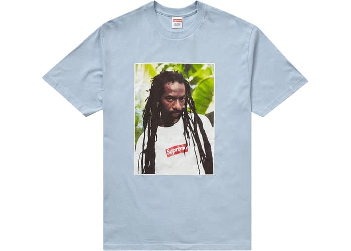 Supreme Buju Banton Tee Light Blue Spring/Summer 2019