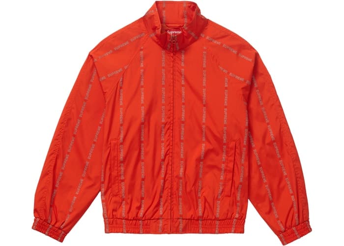 Reflective Text Track Jacket Orange-