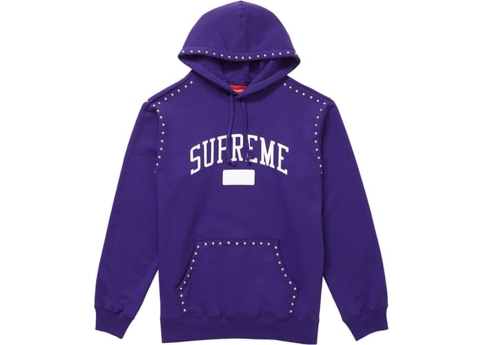 Supreme Studded Hooded Sweatshirt (FW18) Purple